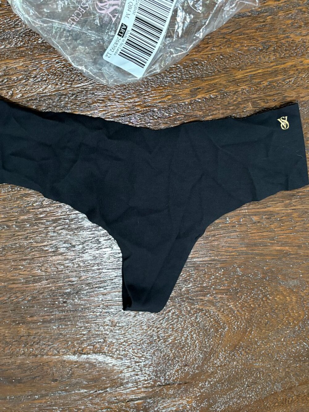 Victoria's  Secret Black Thong Panty Panties NEW NWT
